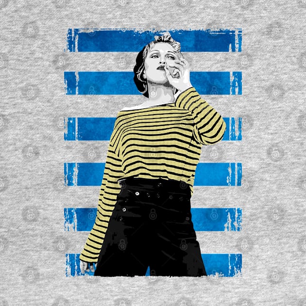 Madonna Vintage Halftone-True Blue Stripes by Mr.FansArt